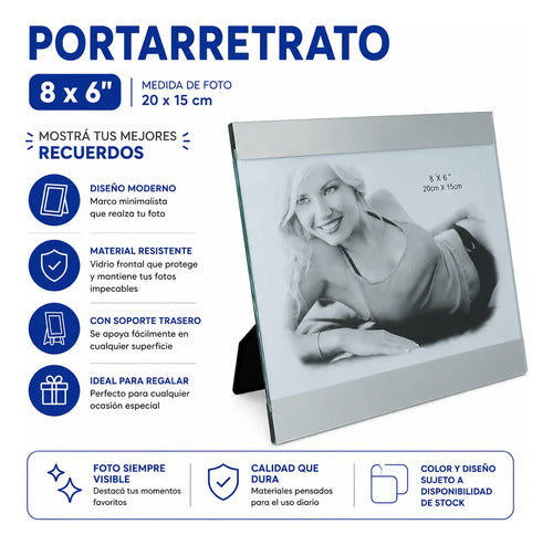 Marco Portarretrato 8x6 Pulgadas Foto 20x15cm Escritorio Aleatorio