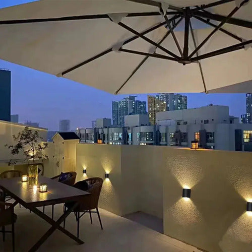 X2 Aplique Lampara Led Pared Exterior Interior Foco Spot Negro