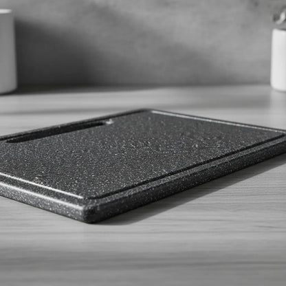 Tabla Picar Plastica Reforzada Antiderrame Cortar Cocina Granito Negro