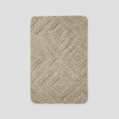 Alfombra Mediana De Baño Absorbente Poliéster 50x80cm Beige