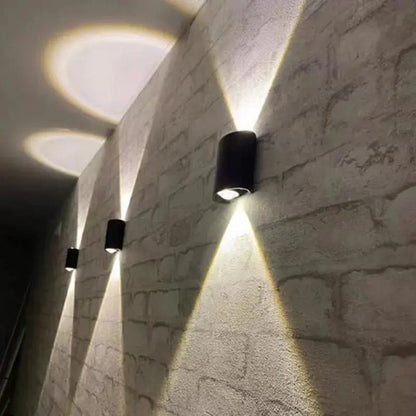 X2 Aplique Lampara Led Pared Exterior Interior Foco Spot Negro