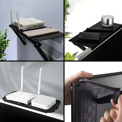 Soporte Para Canalera Tv Repisa Estante Ajustable Negro