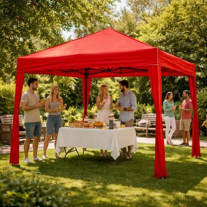 Lona Pared Gazebo 3 Lados Oxford 210 Toldo Lateral Poliester Rojo