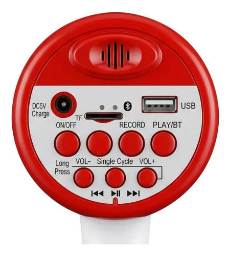 Megáfono Portátil Recargable Usb Sirena Grabación Micrófono Rojo Y Blanco