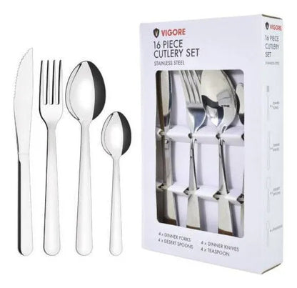 Set/pack/kit Juego Cubiertos Acero Inoxidable 16 Piezas Mesa Plateado