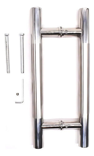 Manija Para Puerta Manijon Metalico 30x2.5cm Plateado