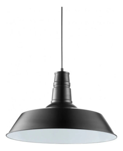 Lampara De Techo Colgante Vintage Retro Campana Metal Negra Negro