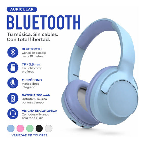 Auricular Bluetooth Tf 3.5 Manos Libres Vincha Ergonómica Aleatorio