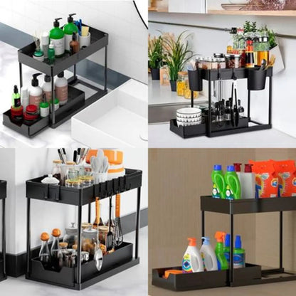 X2 Estante Rack Organizador Cocina Mesada 2 Niveles Cajon Aleatorio