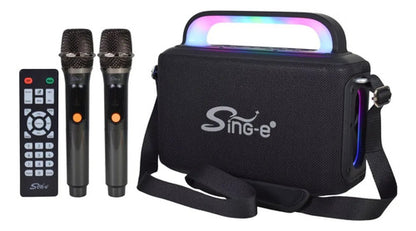 Parlante Bluetooth Equipo Karaoke Microfono Luces Rgb 300w Negro