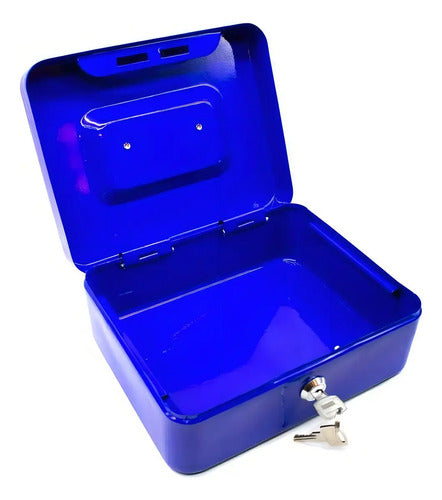 Caja Metalica De Seguridad 20x16x9cm Rc1750 Color Azul