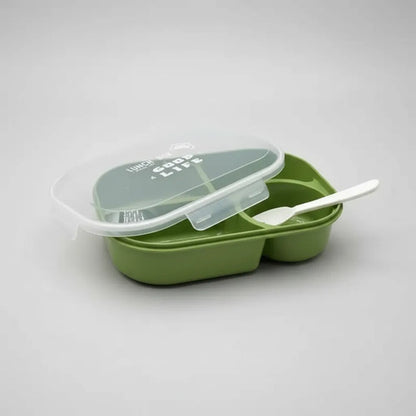 Lonchera Plástica Recipiente Hermético Cubierto 23x17cm Verde