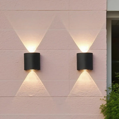 Aplique Exterior Bidireccional Luminaria Foco Lampara Pared Negro