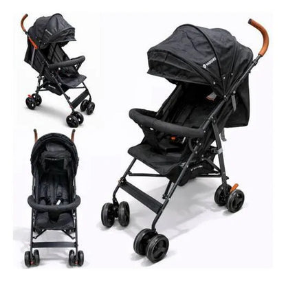Coches Paragüitas Bebé Plegable Reclinable Arnés 5 Puntos Negro