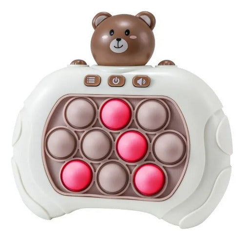 Juego Consola Pop It Electrónica Oso Luces Sonidos Infantil Beige / Crema Con Detalles Marrones
