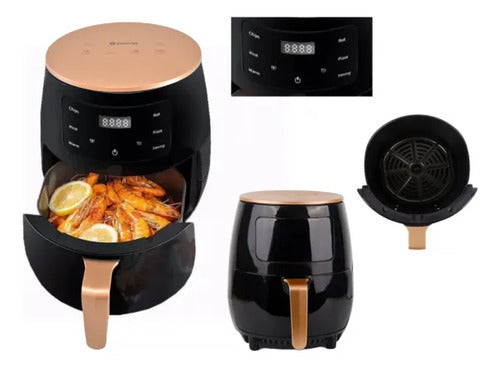 Maquina Freidora Aire Electrica 6lt 2400w Digital Cocina Negro