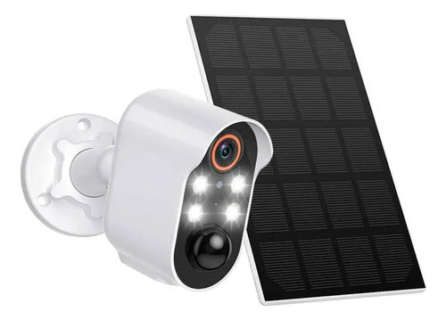 Camara Seguridad Wifi Exterior Panel Solar App Full Hd 1080p Blanco
