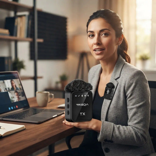 Set 2 Micrófonos Solaperos Inalámbrico Usb C Mano 3 En 1 Ios Negro
