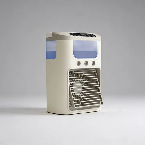 Ventilador Portatil Humidificador Agua Hielo Usb 560 Mls Rgb Beige