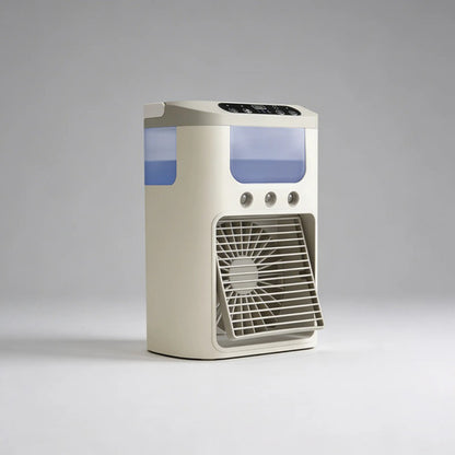 Ventilador Portatil Humidificador Agua Hielo Usb 560 Mls Rgb Beige