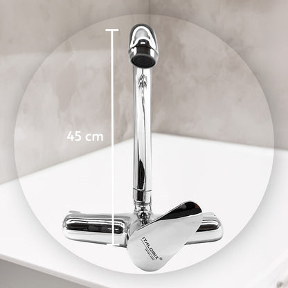 Grifo Monocomando 20cm Cocina Cromado Canilla Mesada Pared