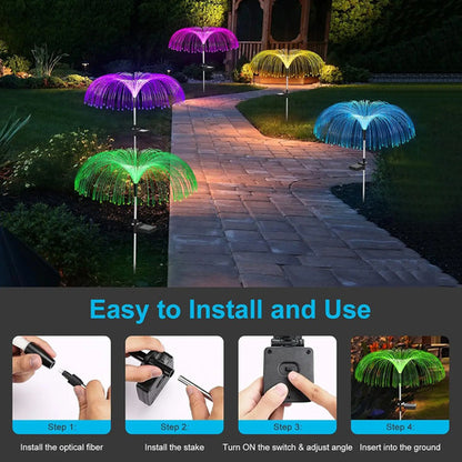 Set X8 Luces Solares Ramo Led Jardin Estaca Lampara Exterior Rgb