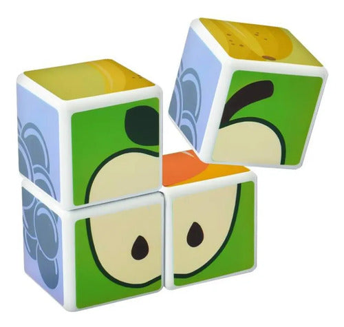 Bloques Cubos Magnéticos Frutas 4 Piezas Cubos Didácticos 4 Sin Personaje