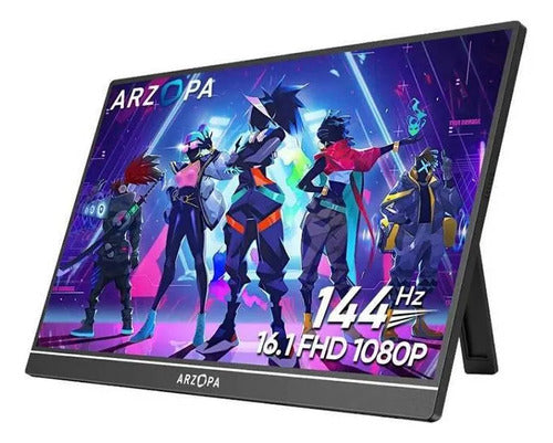 Monitor Portatil Gamer 16.1 Pulgadas 144hz Full Hd 1080p Negro
