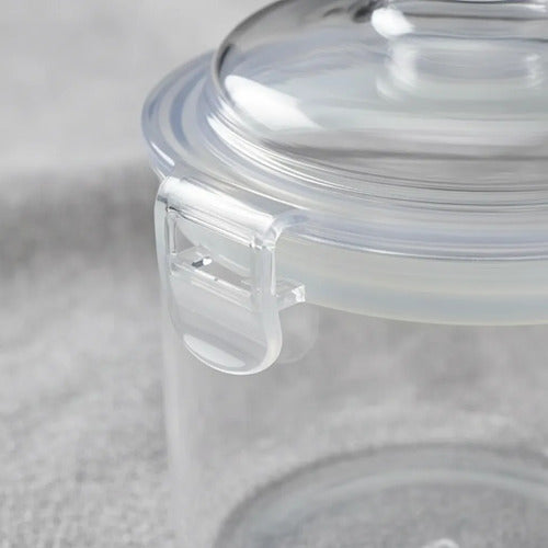 Recipiente Frasco Acrílico Hermético 400ml Cocina Tapa Transparente