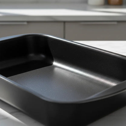 Fuente Asadera Rectangular Honda Antiadherente Cocina 28 Cm Negro