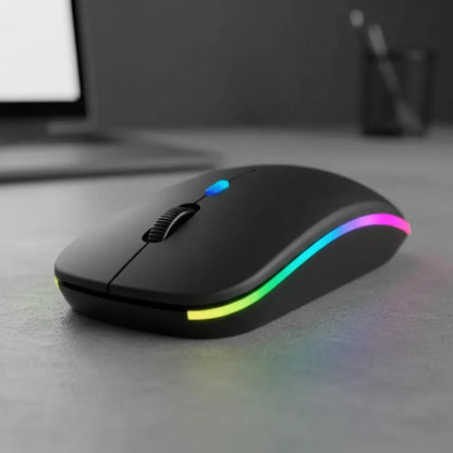 Mouse Inalambrico Bluetooth Led Rgb Recargable 1600 Dpi Aleatorio - 3 Colores