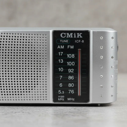 Radio Portátil Am Fm Cmik Mini Bolsillo Jack 3.5 Auricular Blanco