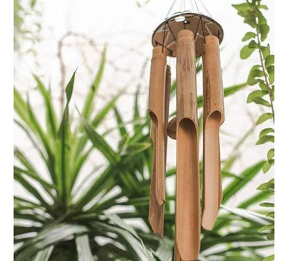 Adorno Llamador Viento Colgante Bambu Sonoro Jardin 85cm Marrón