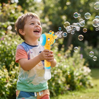 Pistola Lanzador Burbujas Automática Jirafa Luz Led Infantil Aleatorio