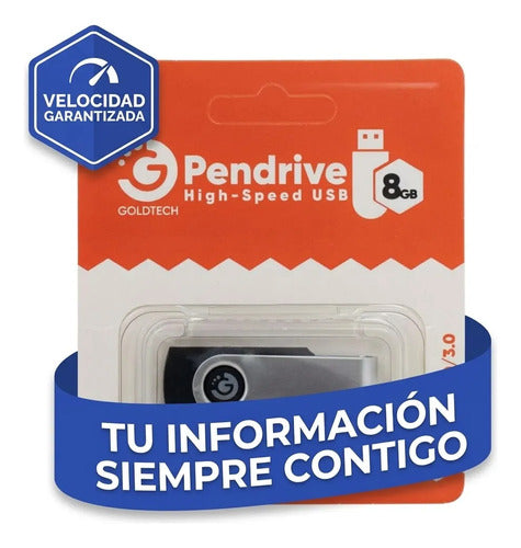 Pendrive Memoria Usb 8gb 3.0 Alta Velocidad Pc Mac Laptop Negro
