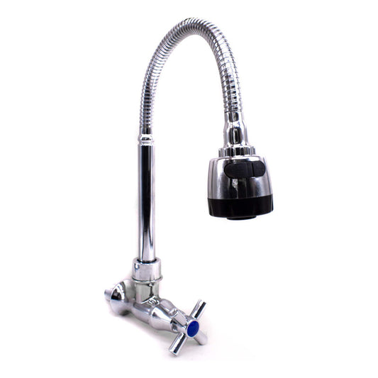 Canilla Cocina Pared Unitaria Grifo Mesada Metal Flexible