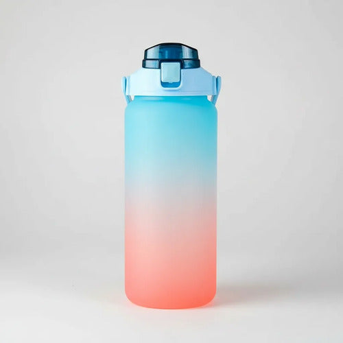 Botella 2l Hidratacion Motivacional Deportiva Tapa Fija