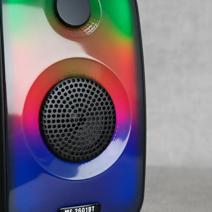 Parlante Bluetooth Portátil 3'' Full Led Tws Usb Tf Fm Rgb Negro