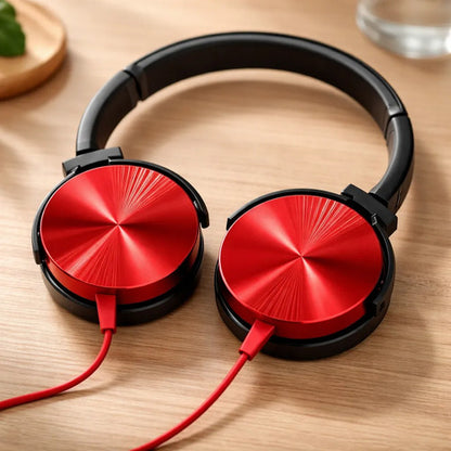 Auricular Cable Microfono Manos Libres Vincha Ajustable 3.5 Rojo