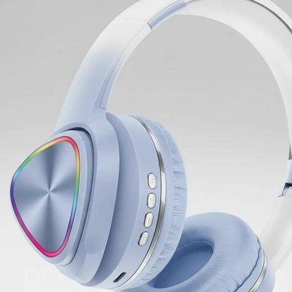 Auricular Inalámbrico Rgb Con Usb Tf 3.5 Vincha Ajustable Variedad De Colores