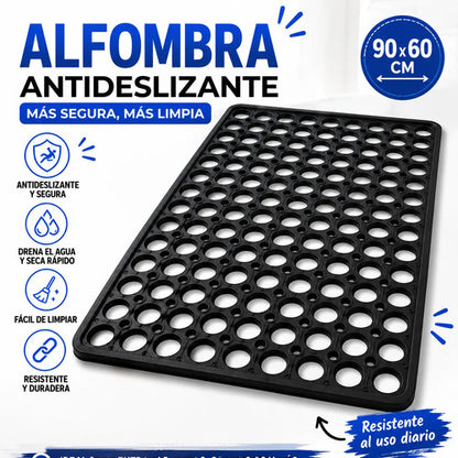 Alfombra Tapete De Goma Antideslizante 90x60cm Hogar 90 M 60 M Negro