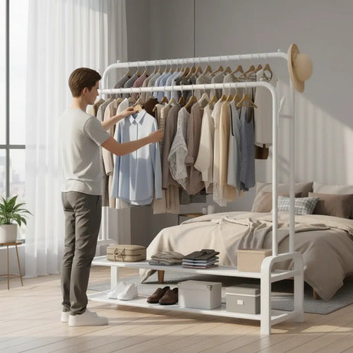Perchero Organizador De Pie Estante Ropa Dormitorio