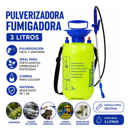Botella Pulverizadora Fumigadora Manual 3l Jardin A Presión Verde