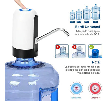 Dispensador De Agua Automático Para Botellon Recargable Color Blanco