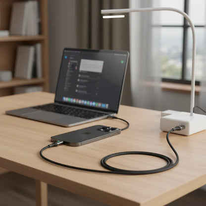 Cable Carga Rapida Ios Reforzado Carga Y Datos 1 Metro Usb A Negro