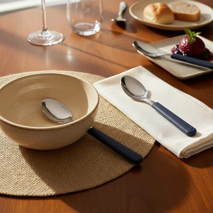 Cucharas Mesa Pack Set X12 Unidades Azul Cocina Postre Azul