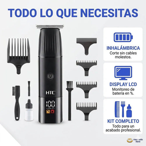 Cortapelo Profesional Htc Inalambrica Pantalla Lcd Hoja T Negro