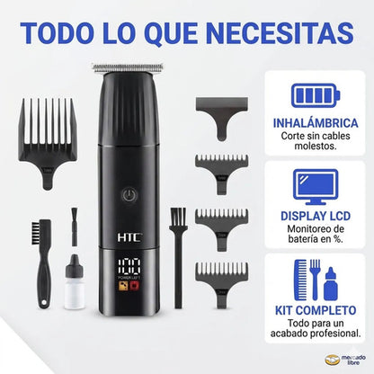 Cortapelo Profesional Htc Inalambrica Pantalla Lcd Hoja T Negro