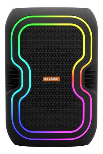 Parlante 8 Bluetooth Led Rgb Tws Usb Fm Microfono Set Negro Negro