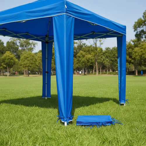 Lona Pared Gazebo 3 Lados Oxford 210 Toldo Lateral Poliester Azul